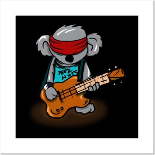 Koala Playing a Bass Guitar Posters and Art